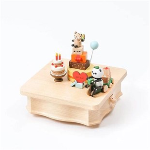 Wooderful Life Doğum Günü Partisi Panda Ahşap Müzik Kutusu - 1062701