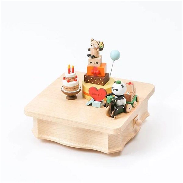 Wooderful Life Doğum Günü Partisi Panda Ahşap Müzik Kutusu - 1062701